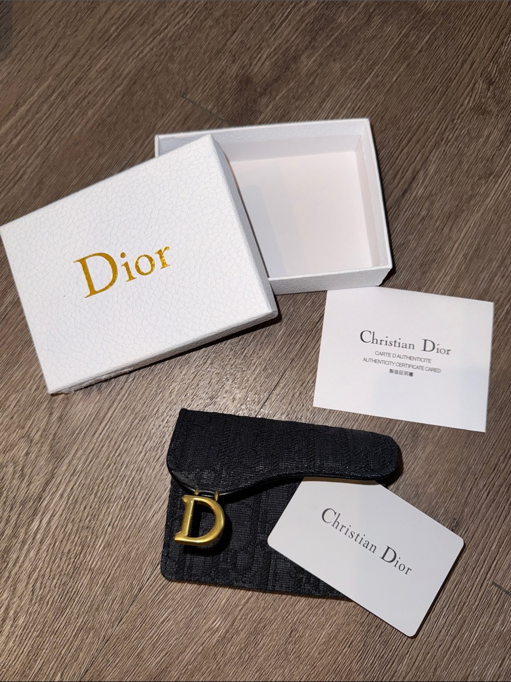 Christian Dior Black / Gray Bloom Card Holder